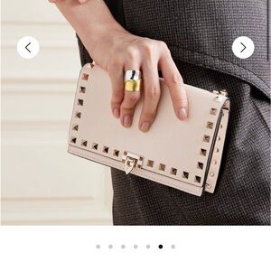 Valentino Rockstud leather clutch